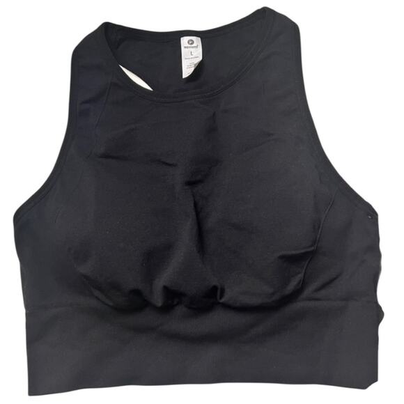 90 Degree By Reflex Athletic Sporty Black Padded Activewear Sports Bra Sz Top L - Picture 1 of 8